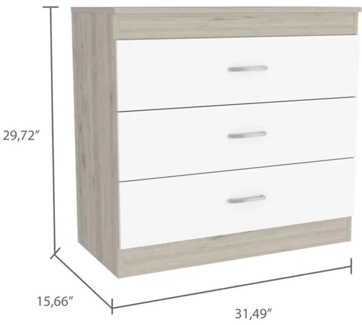 Bethage 3-Drawer Dresser White