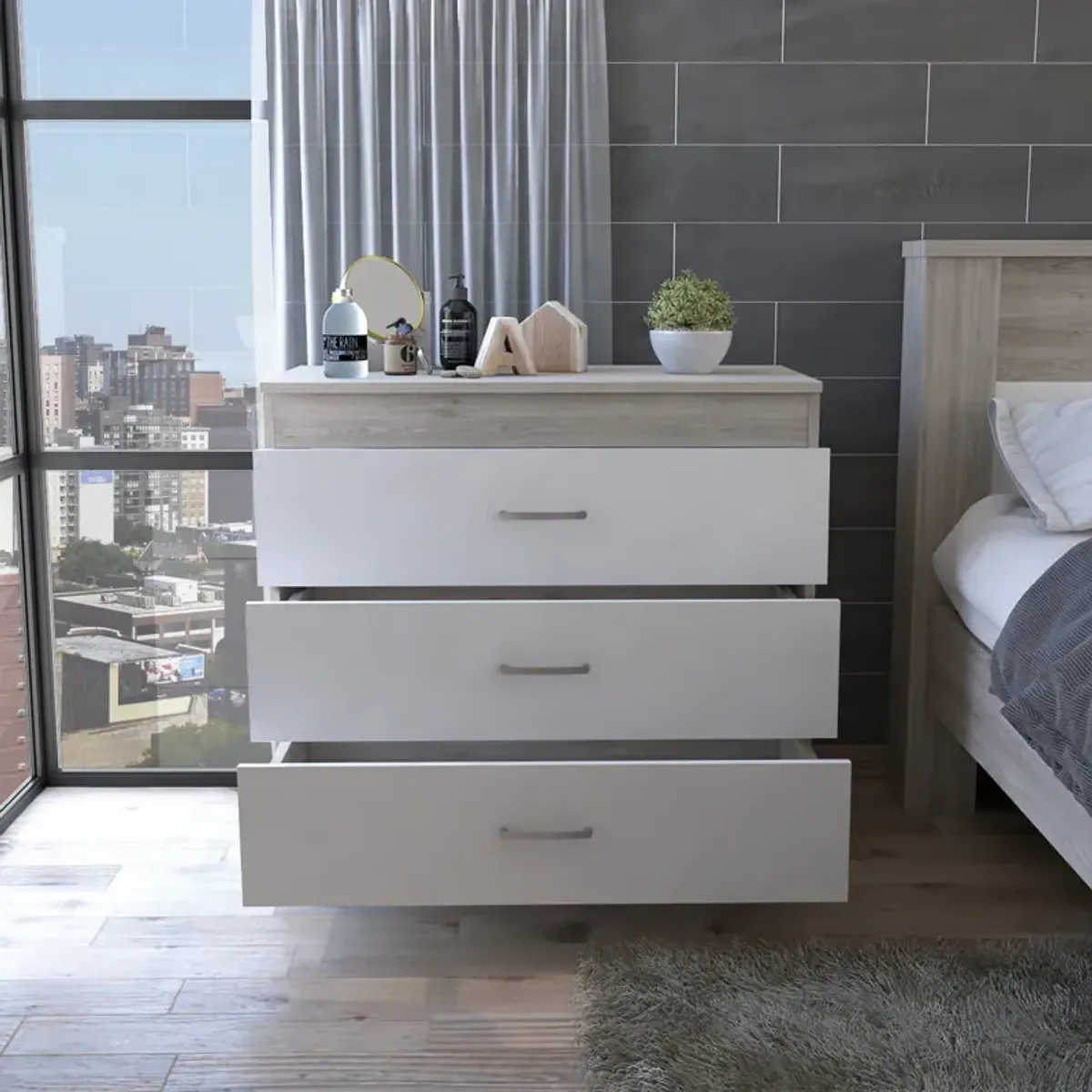 Bethage 3-Drawer Dresser White