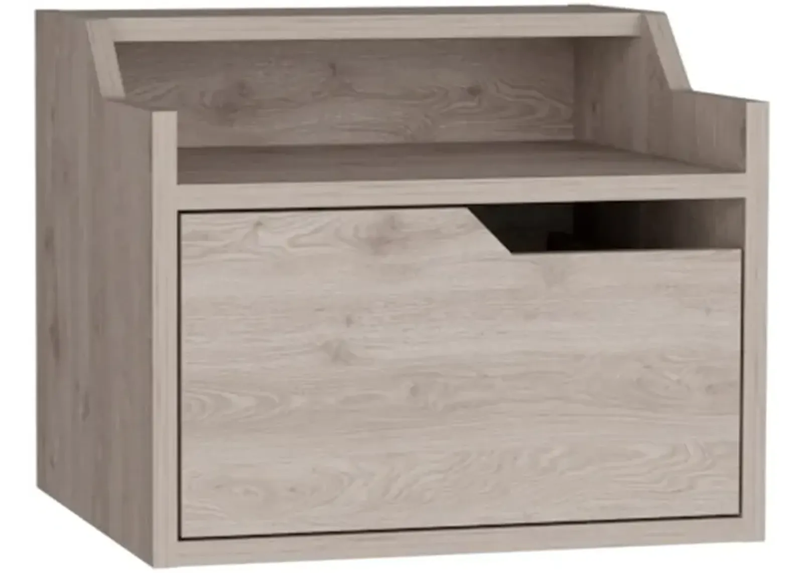 Floating Nightstand, Modern Dual-Tier Design with Spacious Single Drawer Storage