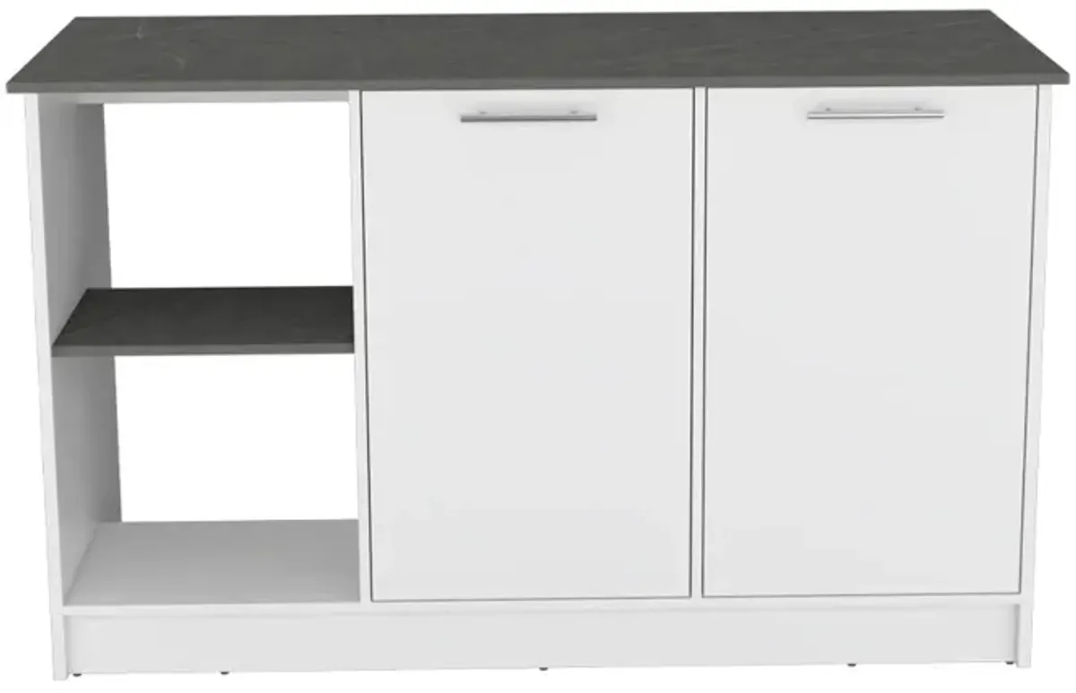 Kitchen Island Padua, Kitchen, White / Onyx