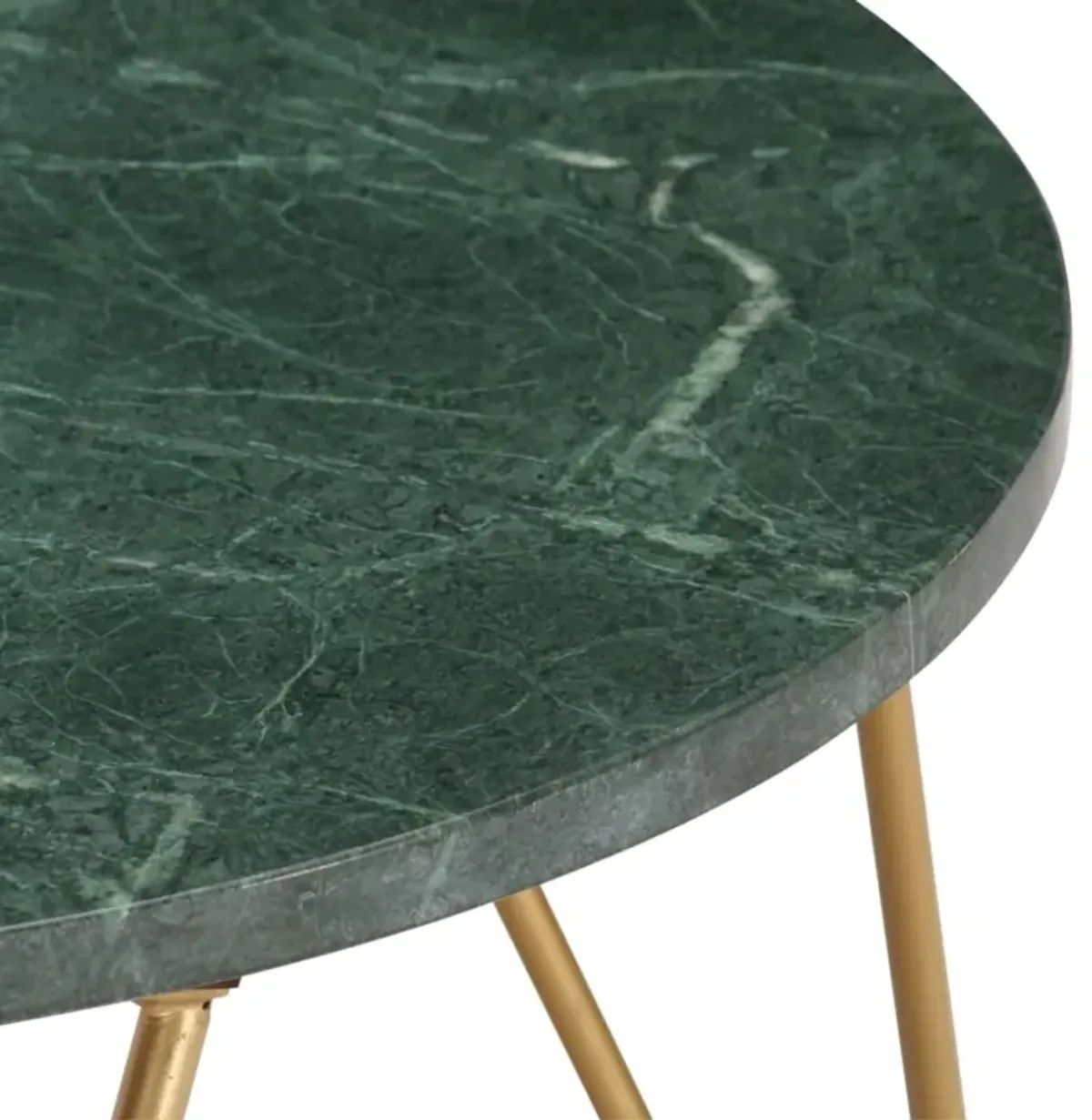 vidaXL Coffee Table Green 25.6"x25.6"x16.5" Real Stone with Marble Texture