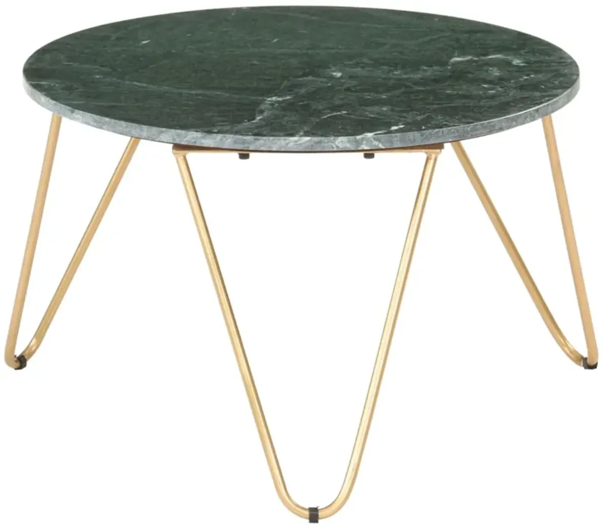 vidaXL Coffee Table Green 25.6"x25.6"x16.5" Real Stone with Marble Texture