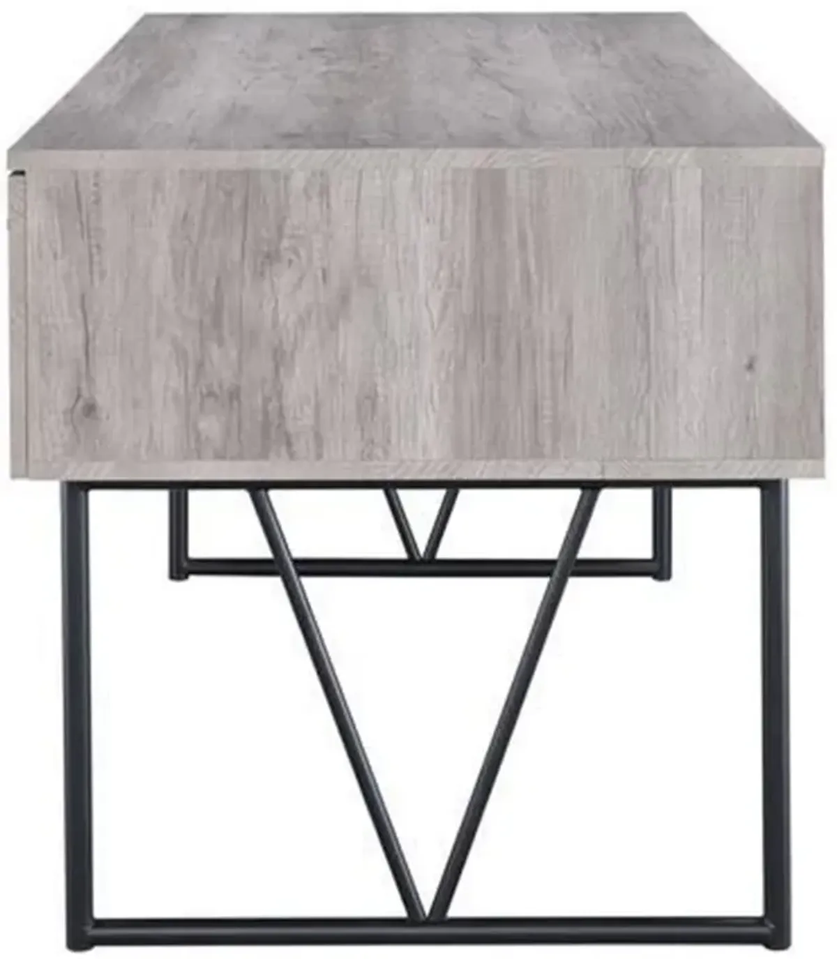 Chic Atelier Writing Desk 4 Drawer, Driftwood Gray-Benzara