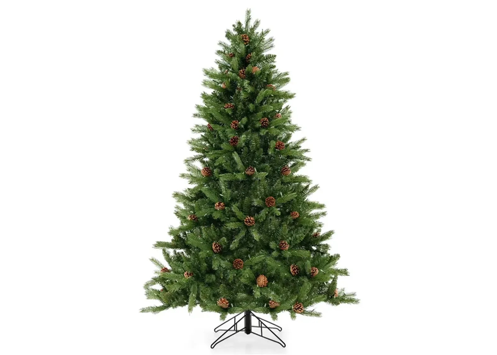 Artificial Christmas Tree with Pine Cones and Adjustable Brightness