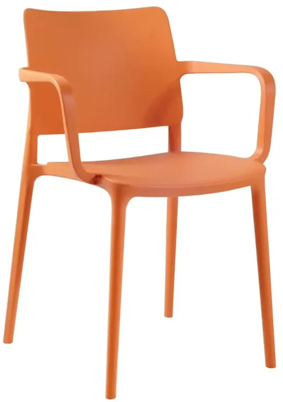 Omax Decor Cleo Arm Resin Patio Dining Chair in Orange - (Set of 2)