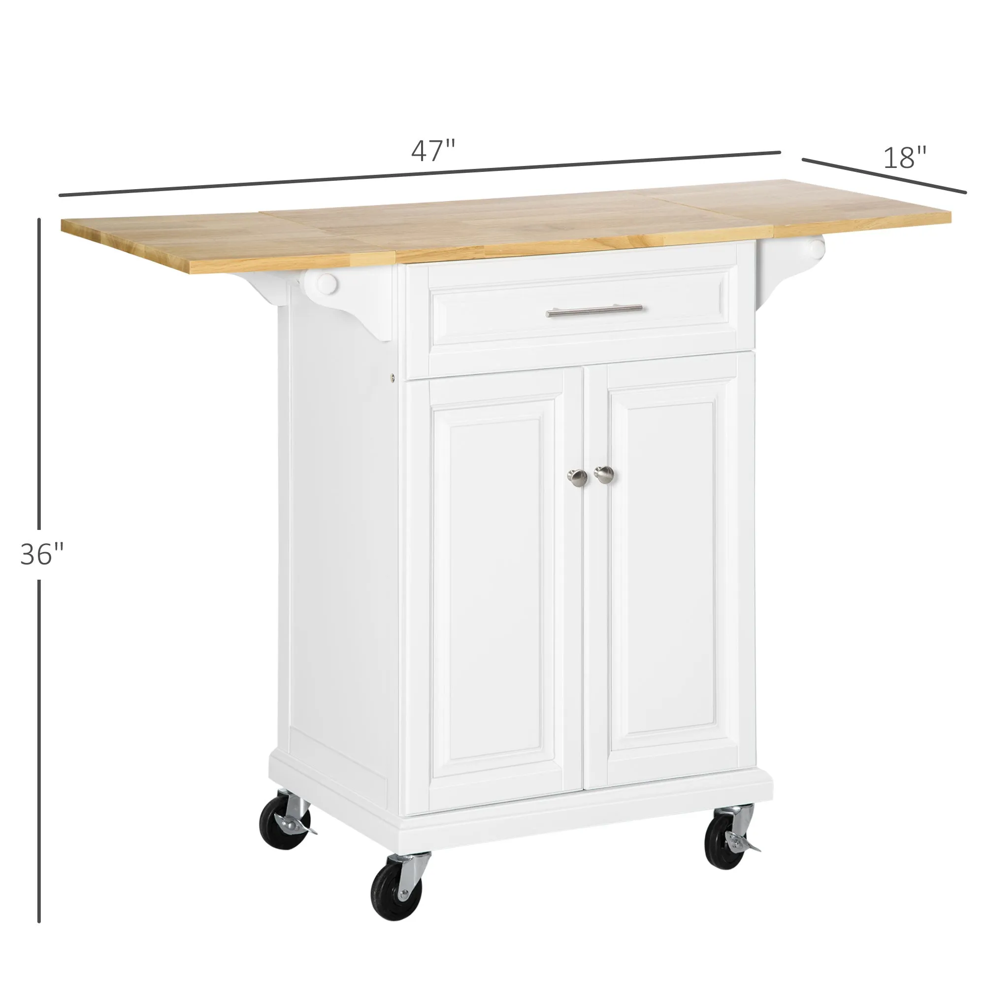 Versatile Kitchen Aid: Island Cart with Extended Counter and Storage