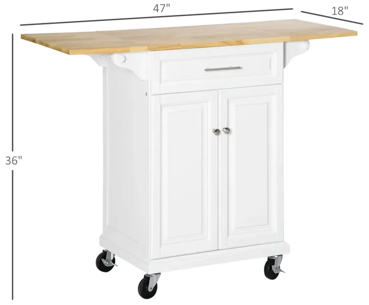 Versatile Kitchen Aid: Island Cart with Extended Counter and Storage