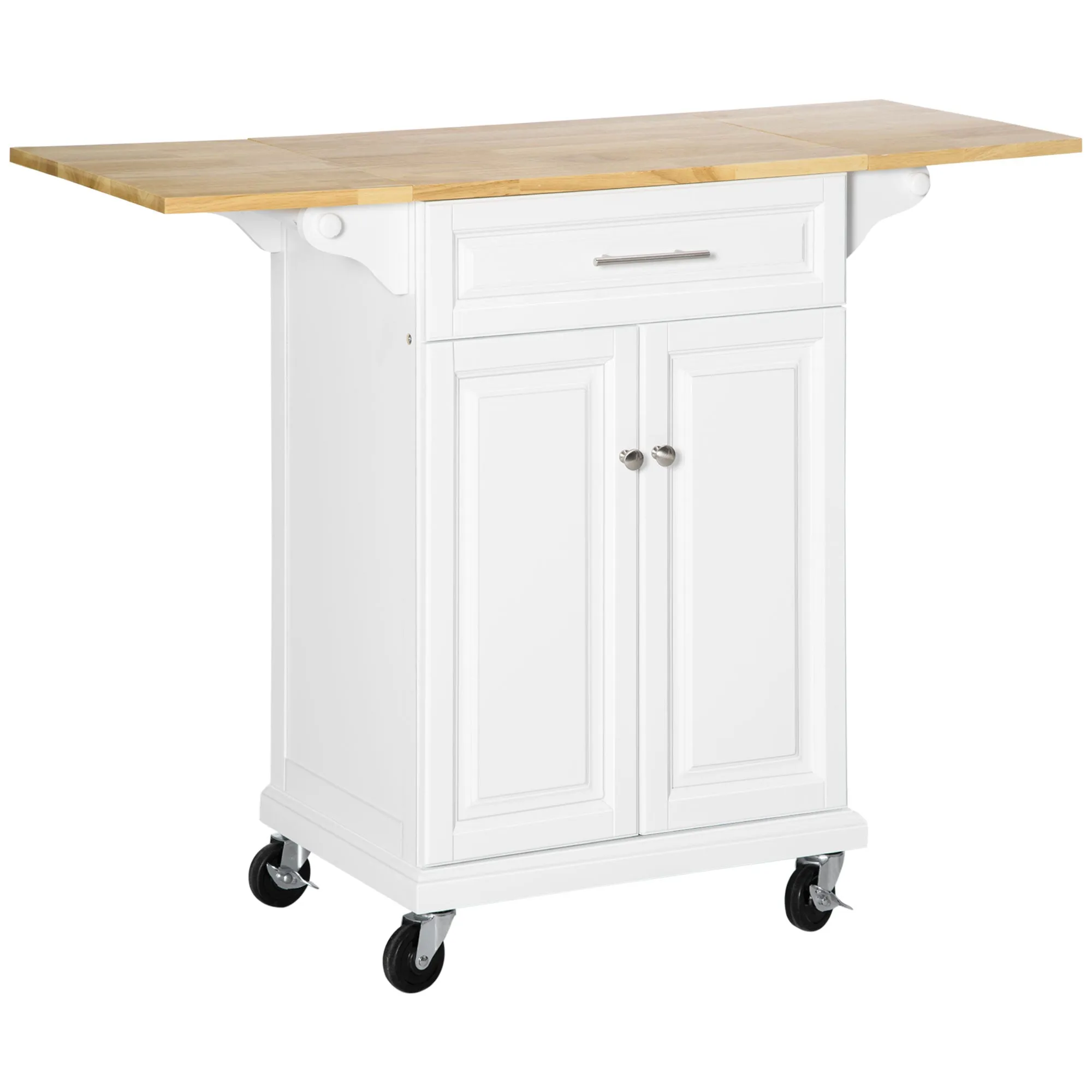 Versatile Kitchen Aid: Island Cart with Extended Counter and Storage