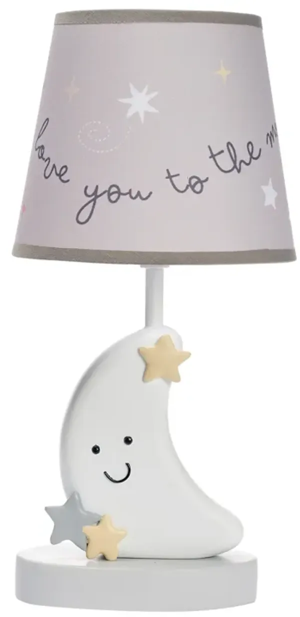Bedtime Originals Little Star Celestial Moon Nursery Lamp with Shade and Bulb