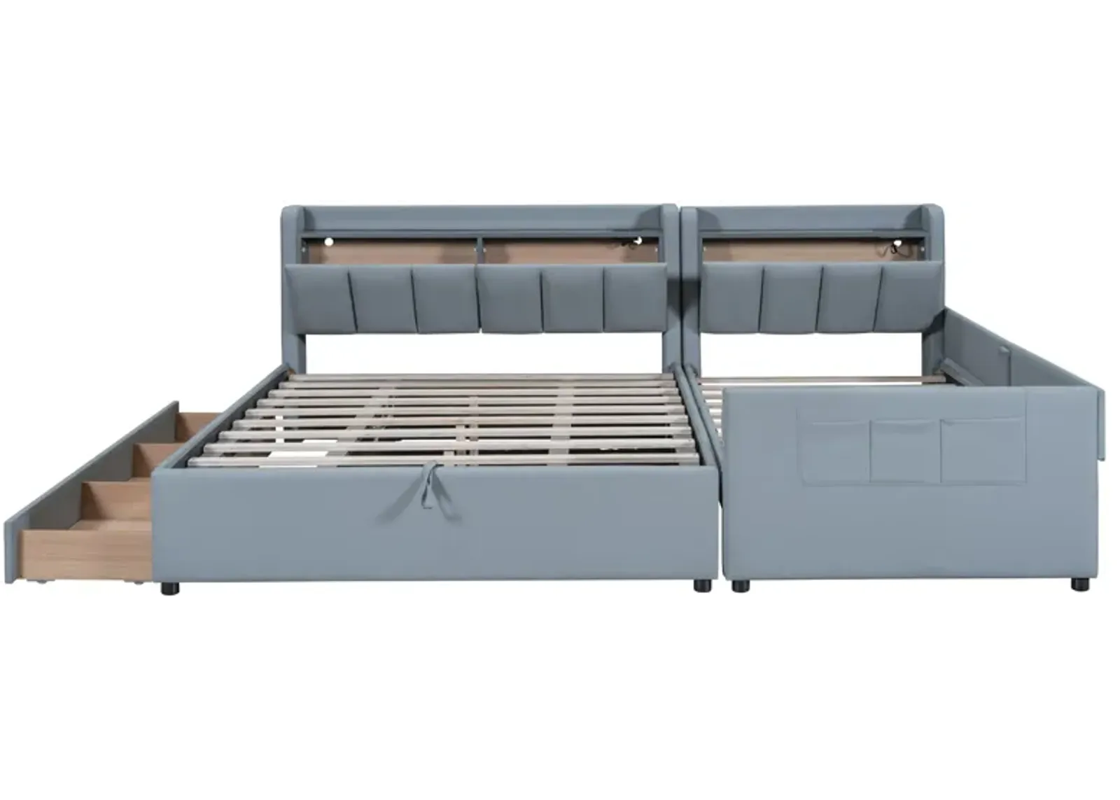 Merax Two in One Upholstered Platform Bed with Storage