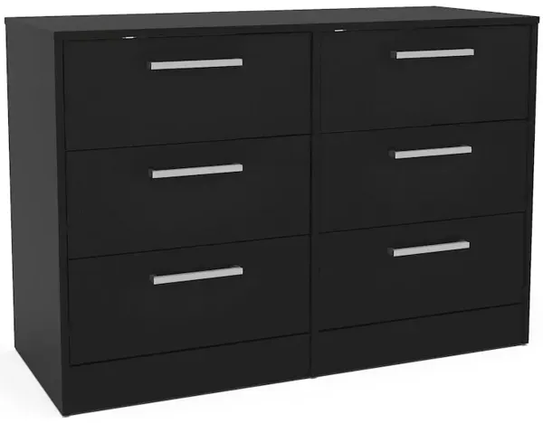 Polifurniture Juliette 6 Drawer Dresser, Black