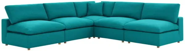 Commix Down Filled Overstuffed 5-Piece Armless Sectional Sofa