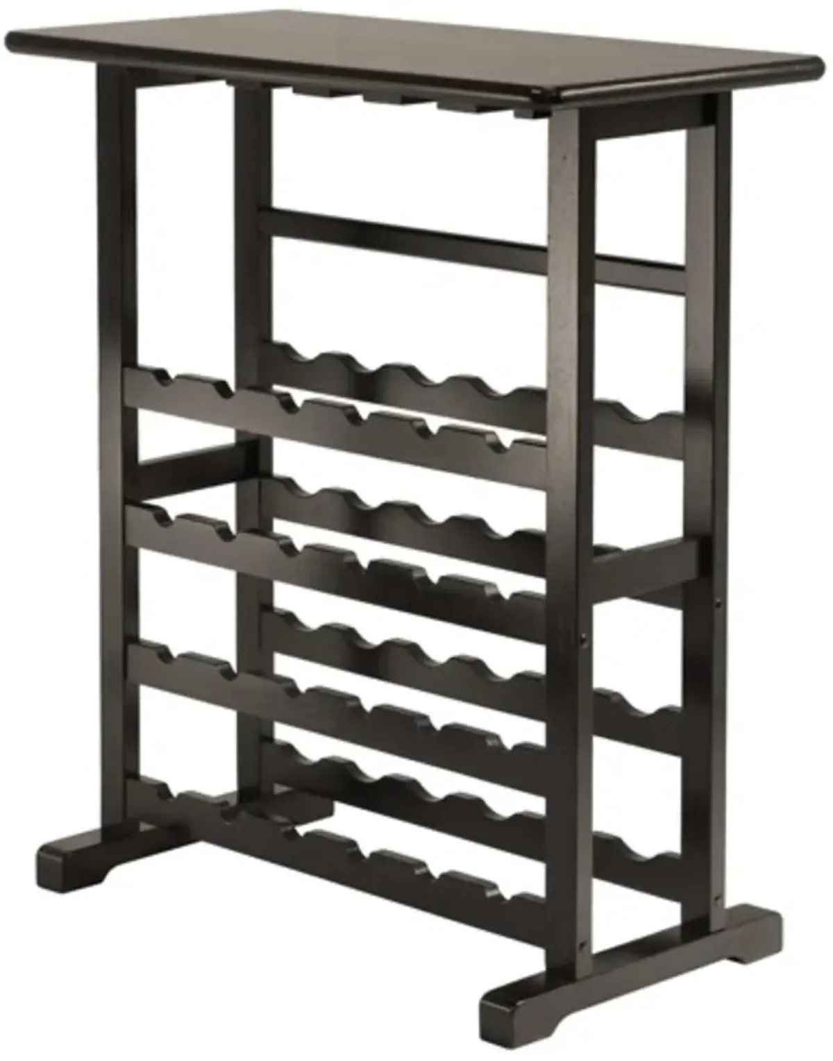 Hivvago Floor Standing Dark Espresso Brown 24 Bottle Wine Rack