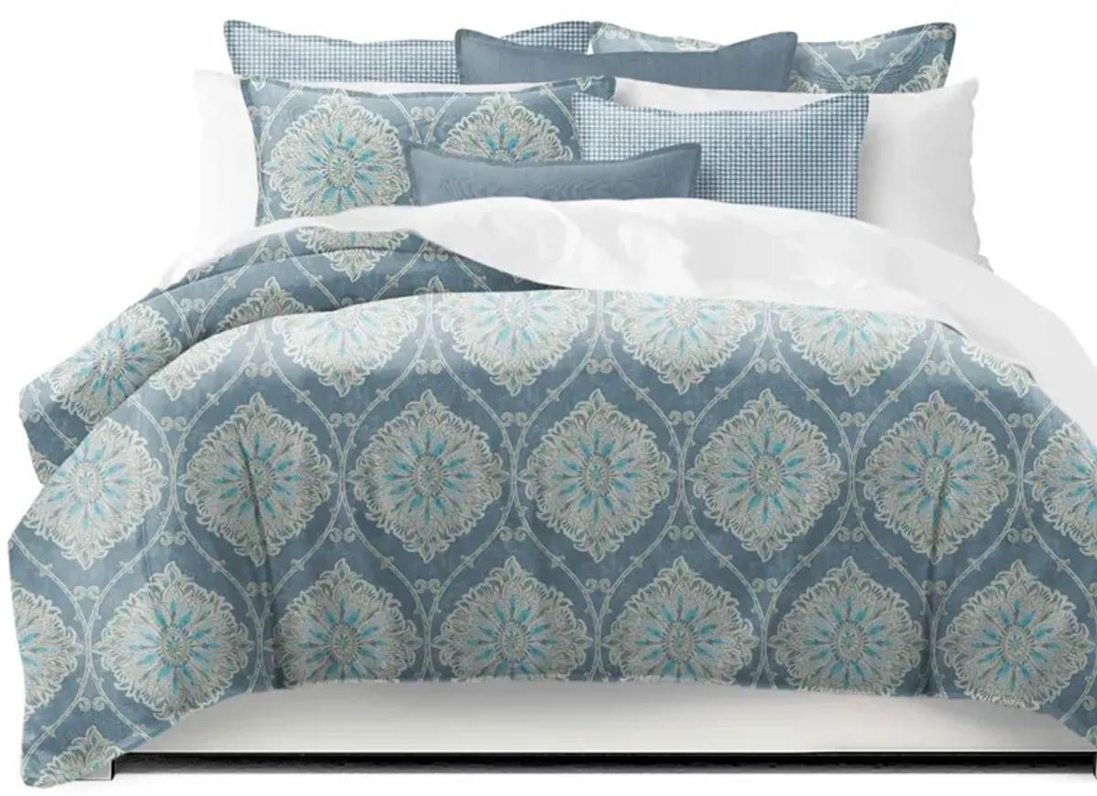 6ix Tailors Fine Linens Bellamy Blue Duvet Cover Set