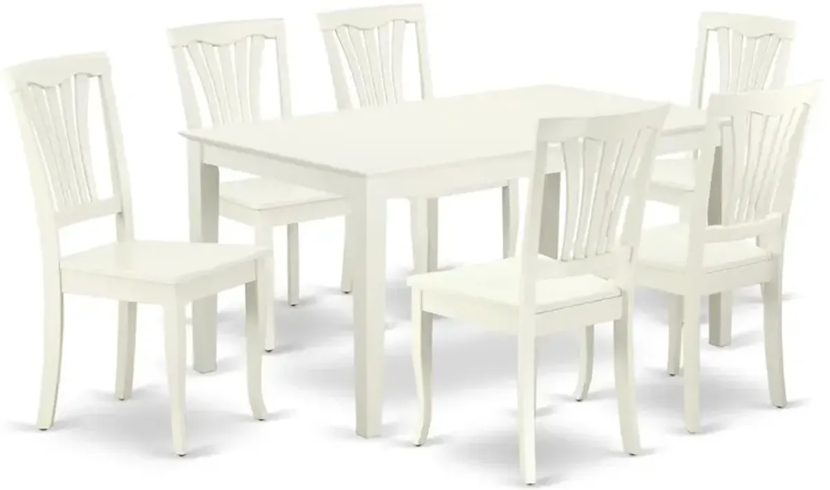 Dining Room Set Linen White, CAAV7-LWH-W