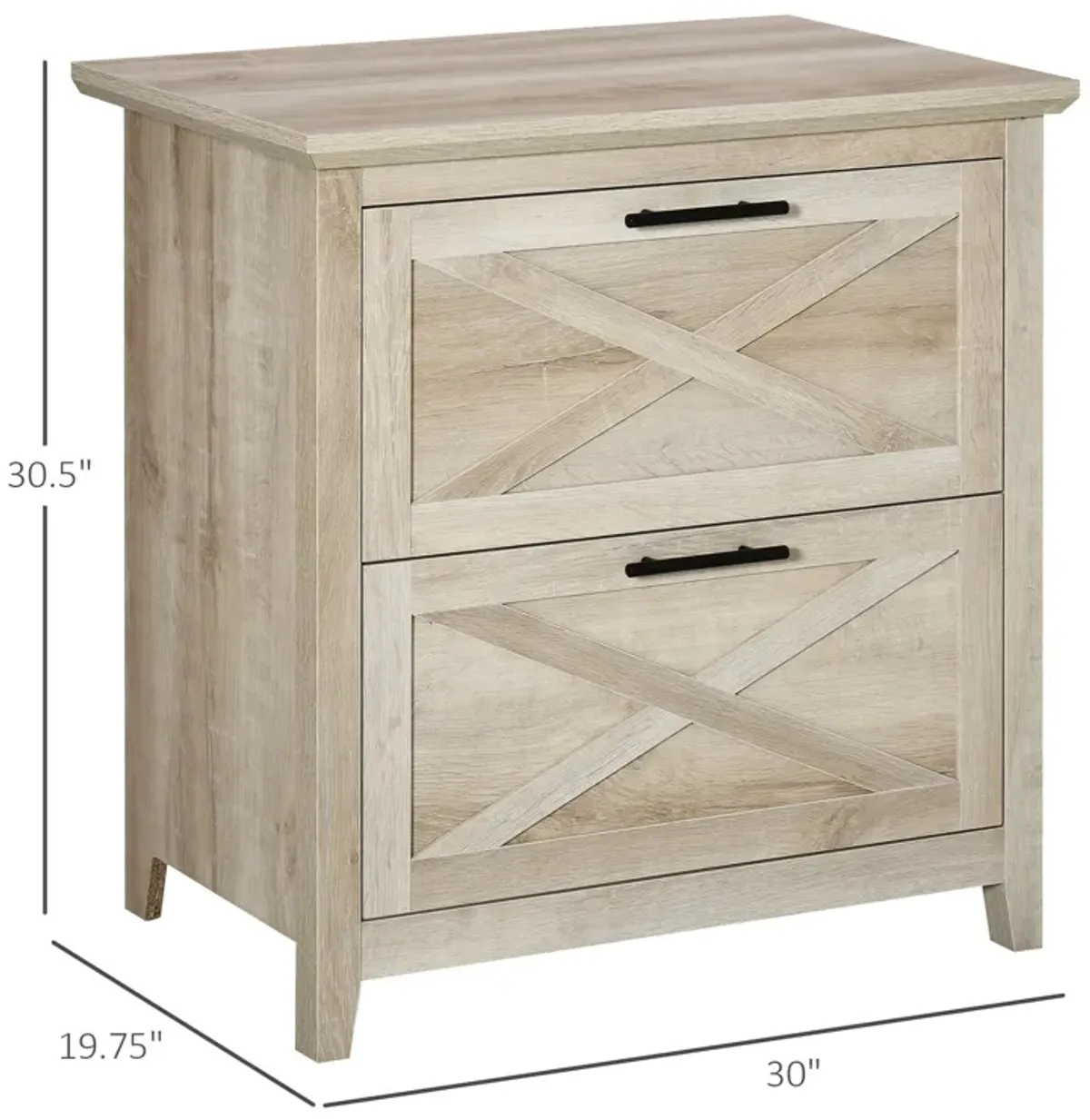 White Oak Document Storage: Retro 2-Drawer Lateral File Cabinet