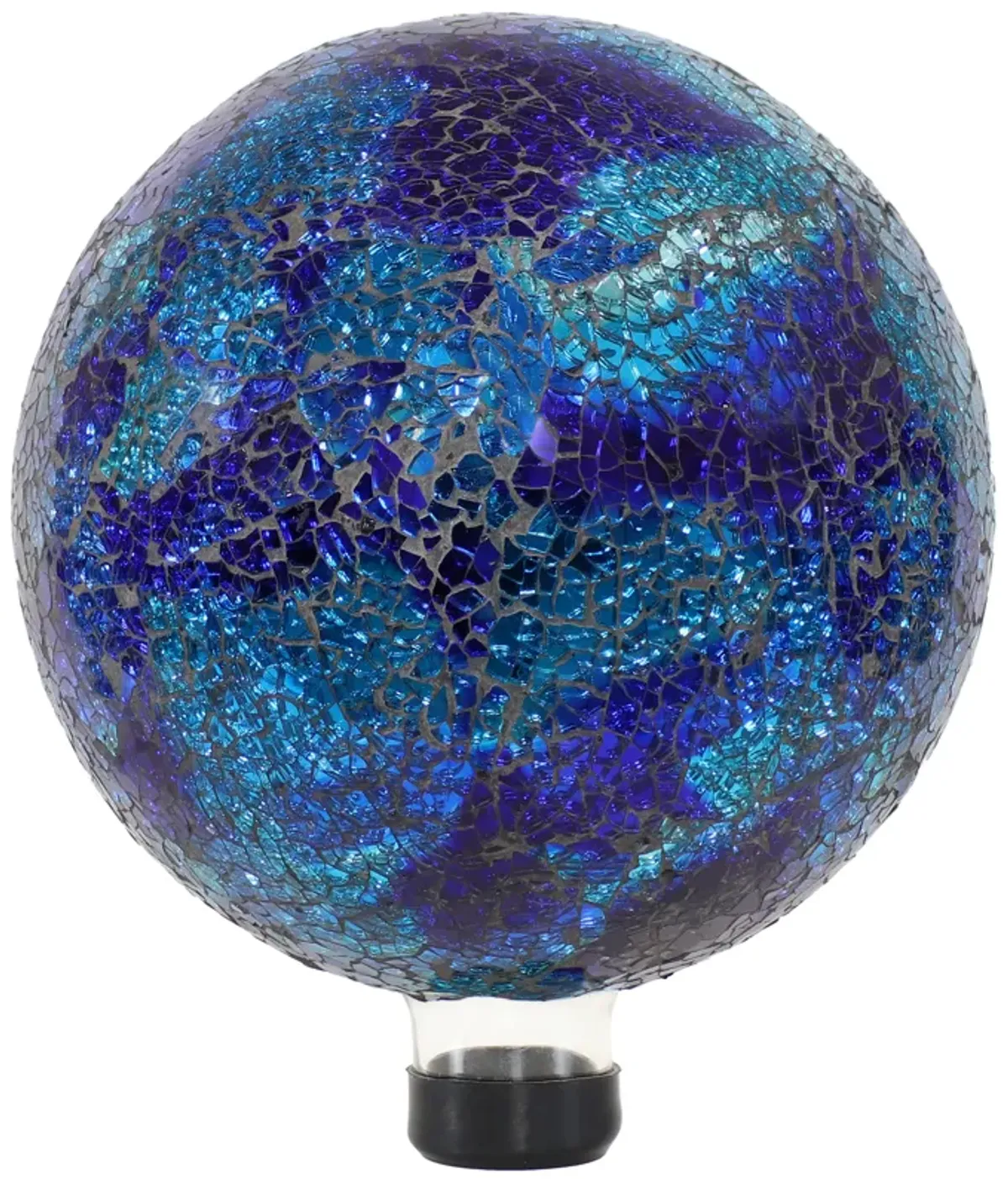 Sunnydaze Deep Ocean Swirl Crackled Glass Gazing Globe - 10 in