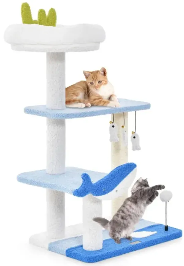 Hivvago 3-level Cat Tower with Sisal Covered Scratching Posts