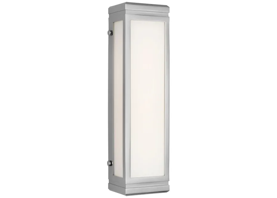 Hayles 17" Bath Light in Polished Nickel with White Glass