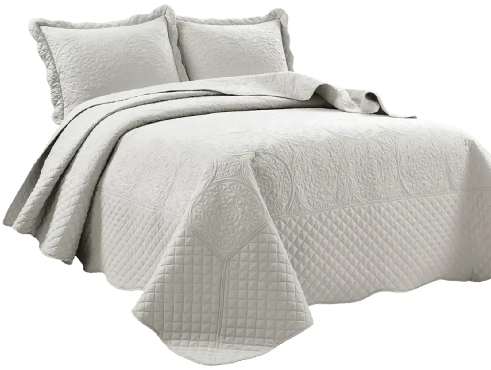 Medallion Scallop Bedspread 5Pc Set