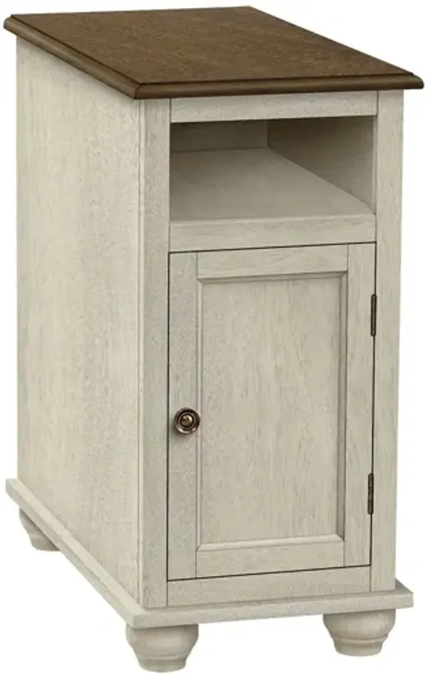 Monarch Specialties I 3965 - Accent Table, End, Side Table, Bedroom, Nightstand, Narrow, Lamp, Storage, Antique White Veneer, Brown Veneer, Traditional