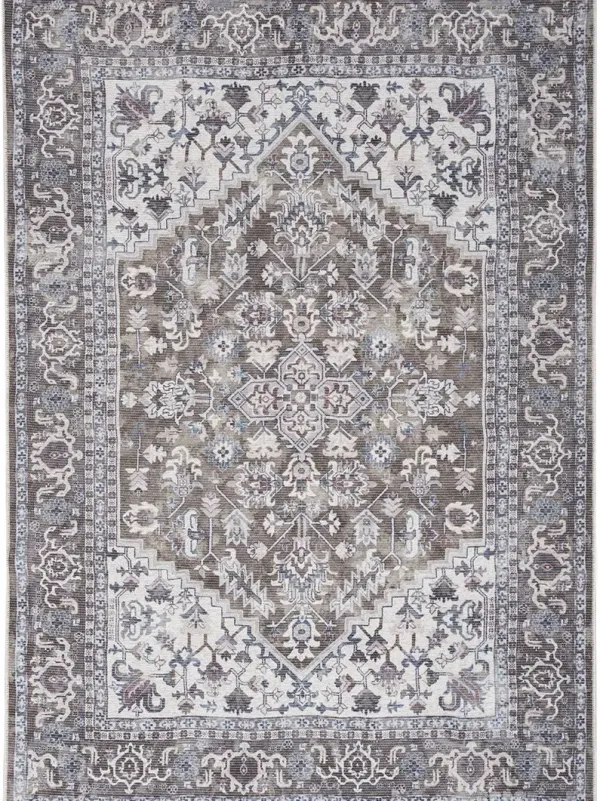 Machine Washable Series 1 SR104 Olive 7'10" x Round Rug