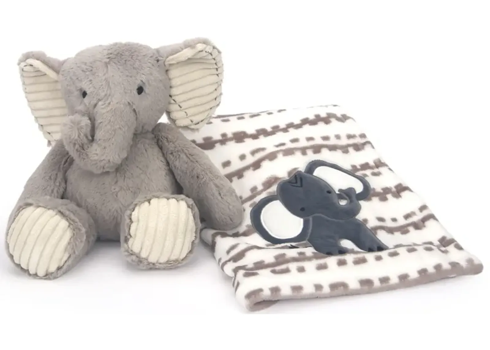 Lambs & Ivy Blanket & Plush Luxury Newborn Baby Gift Set - Gray Elephant