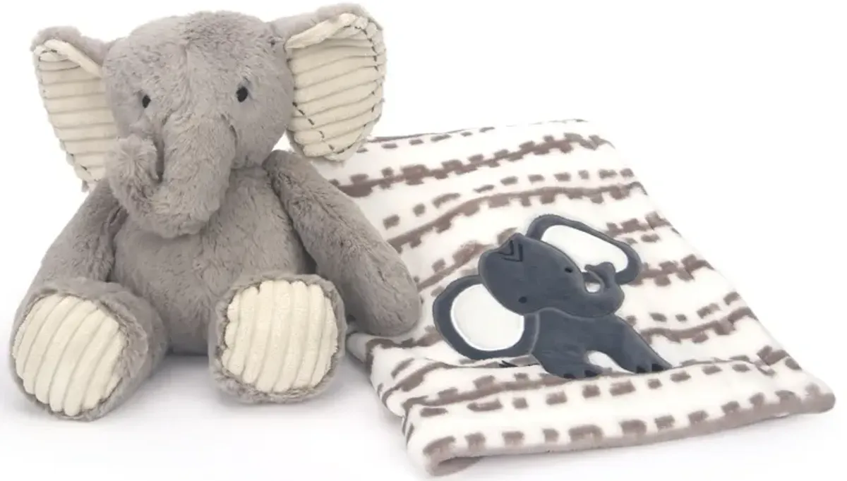 Lambs & Ivy Blanket & Plush Luxury Newborn Baby Gift Set - Gray Elephant