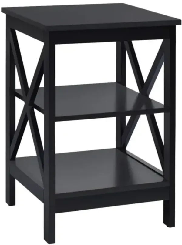 Hivvago 3-Tier X-Design Nightstands with Storage Shelves for Living Room Bedroom