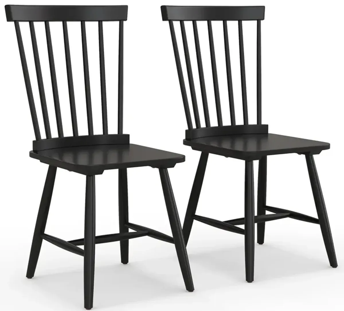 Set of 2 Windsor Dining Chairs with High Spindle Back