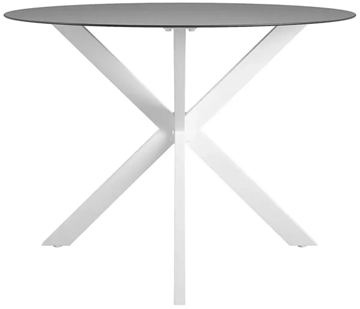 CosmoLiving by Cosmopolitan Circi Dining Table with Glass Top, Black and White