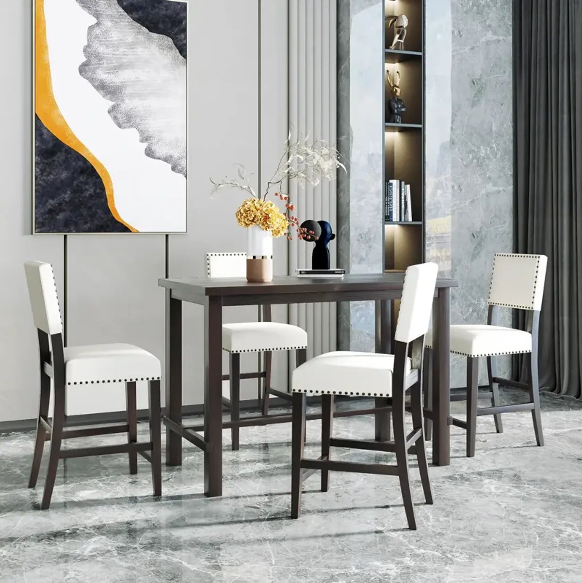 Merax 5-Piece Counter Height Dining Set