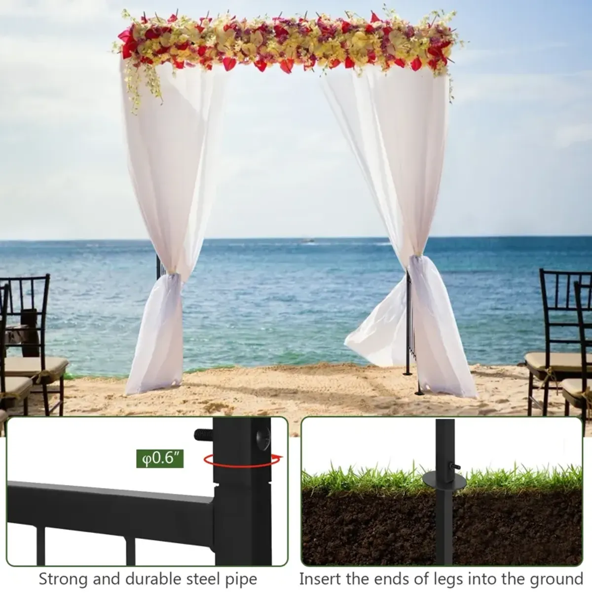 81 x 20 Inch Metal Garden Arch for Various Climbing Plant