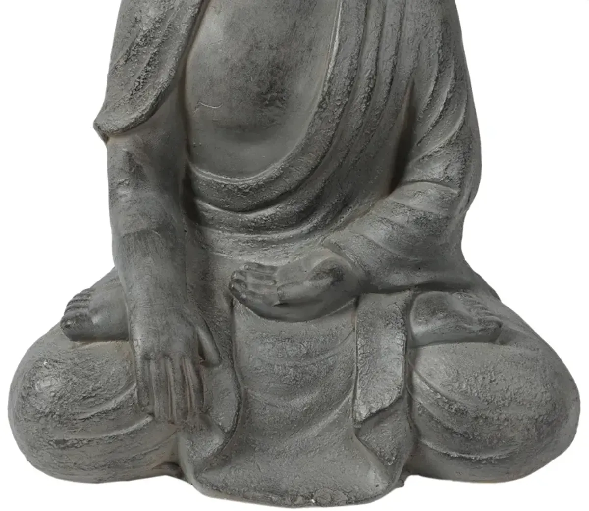 LuxenHome Gray MgO Enlightened Buddha Garden Statue