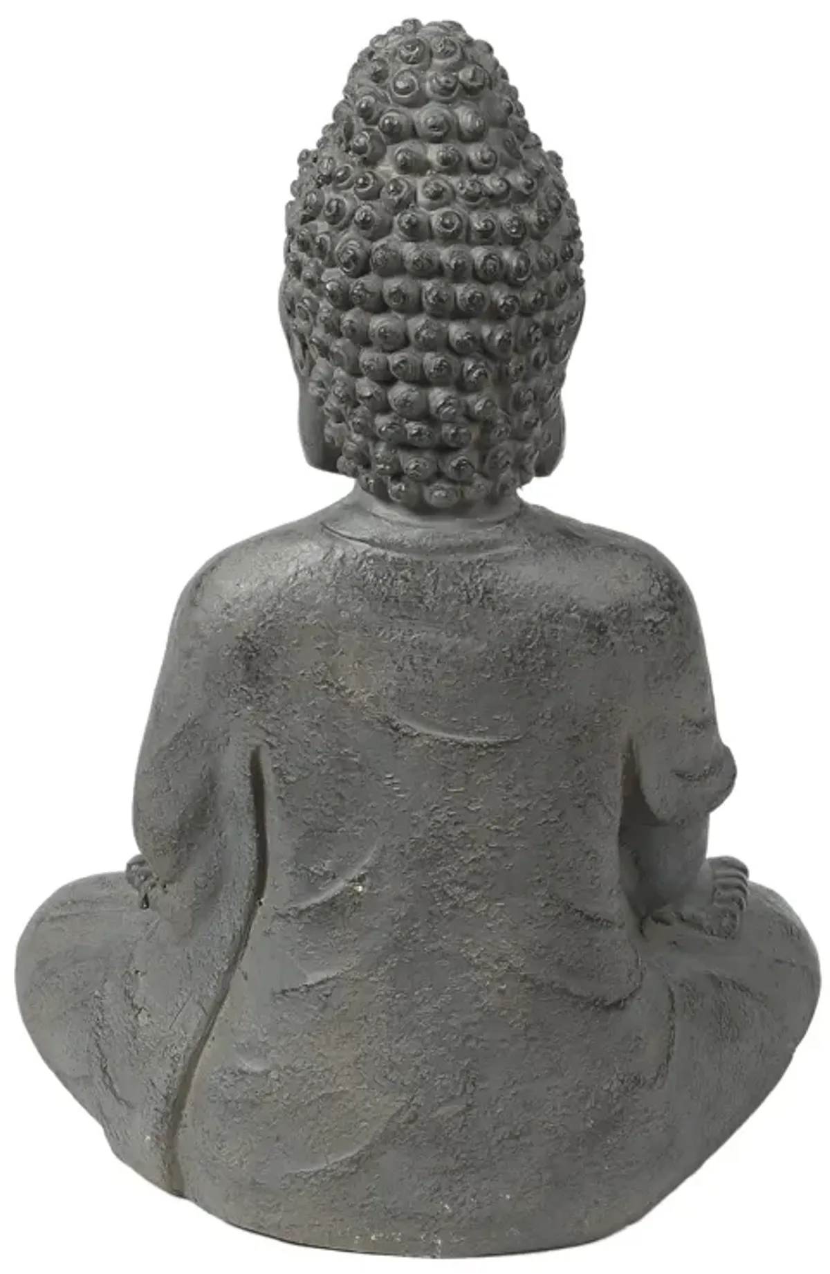 LuxenHome Gray MgO Enlightened Buddha Garden Statue