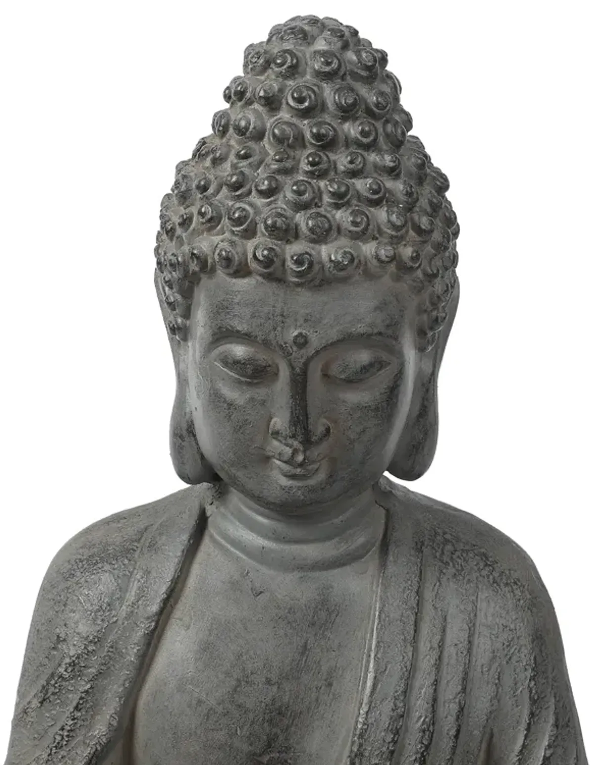 LuxenHome Gray MgO Enlightened Buddha Garden Statue