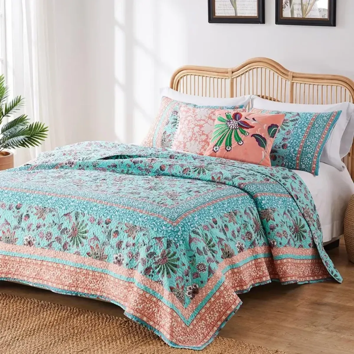 Greenland Home Fashions Barefoot Bungalow Audrey Quilt and Pillow Sham Set