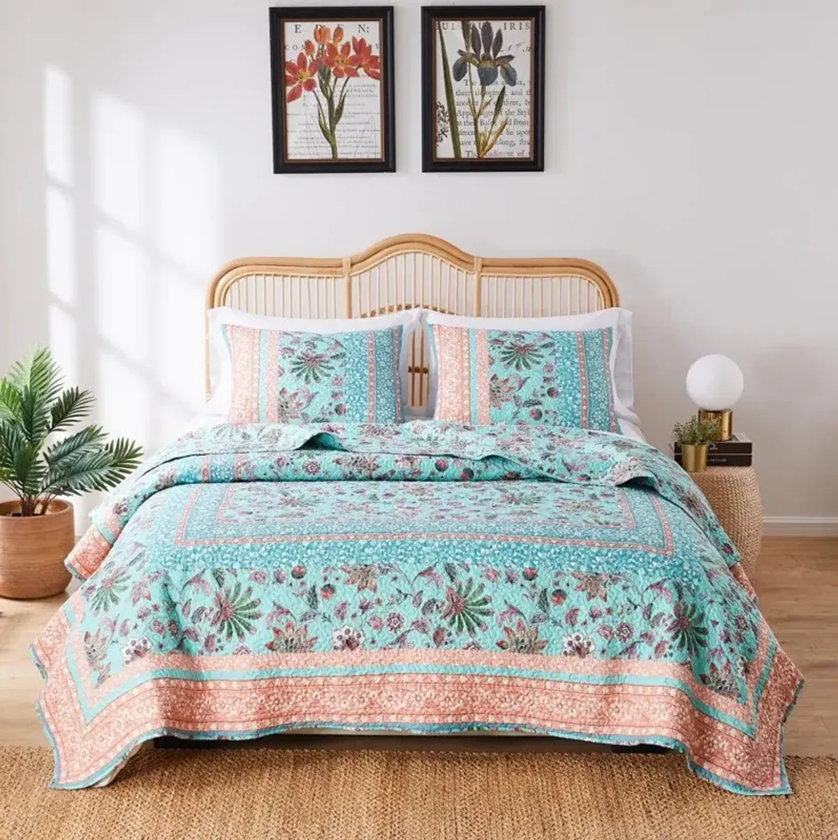 Greenland Home Fashions Barefoot Bungalow Audrey Quilt and Pillow Sham Set