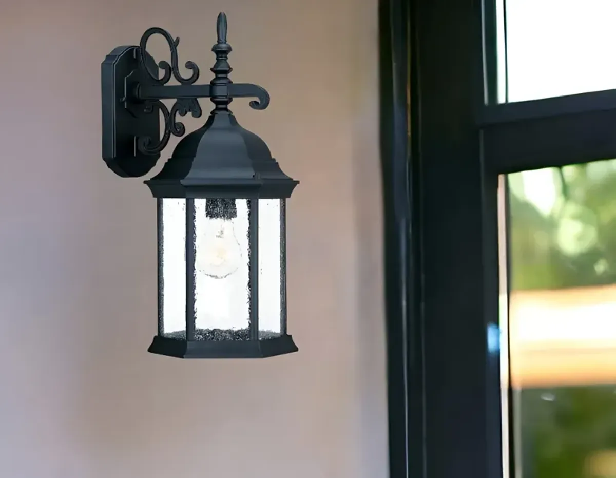 Hivvago Petite Matte Black Domed Hanging Lantern Wall Light