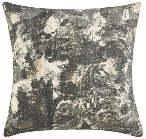 Throw Pillow, Metallic Embroidery, 22 Inch Gray Cotton Polyester - Benzara
