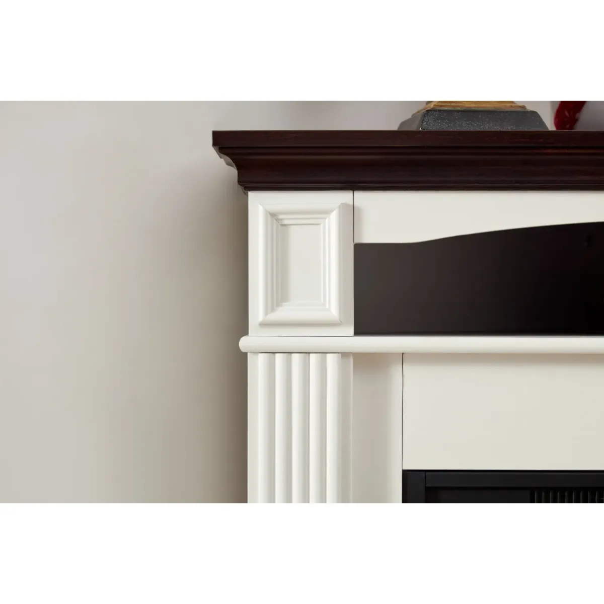 Streamdale Corner Mantel Cabinet for Living Room or Bedroom with 23 inch Fireplace Insert Heater for the Perfect Ambiance