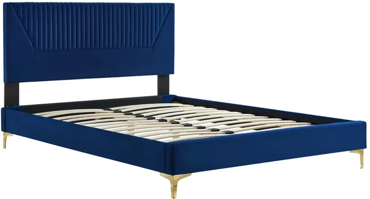 Modway - Yasmine Channel Tufted Performance Velvet Twin Platform Bed