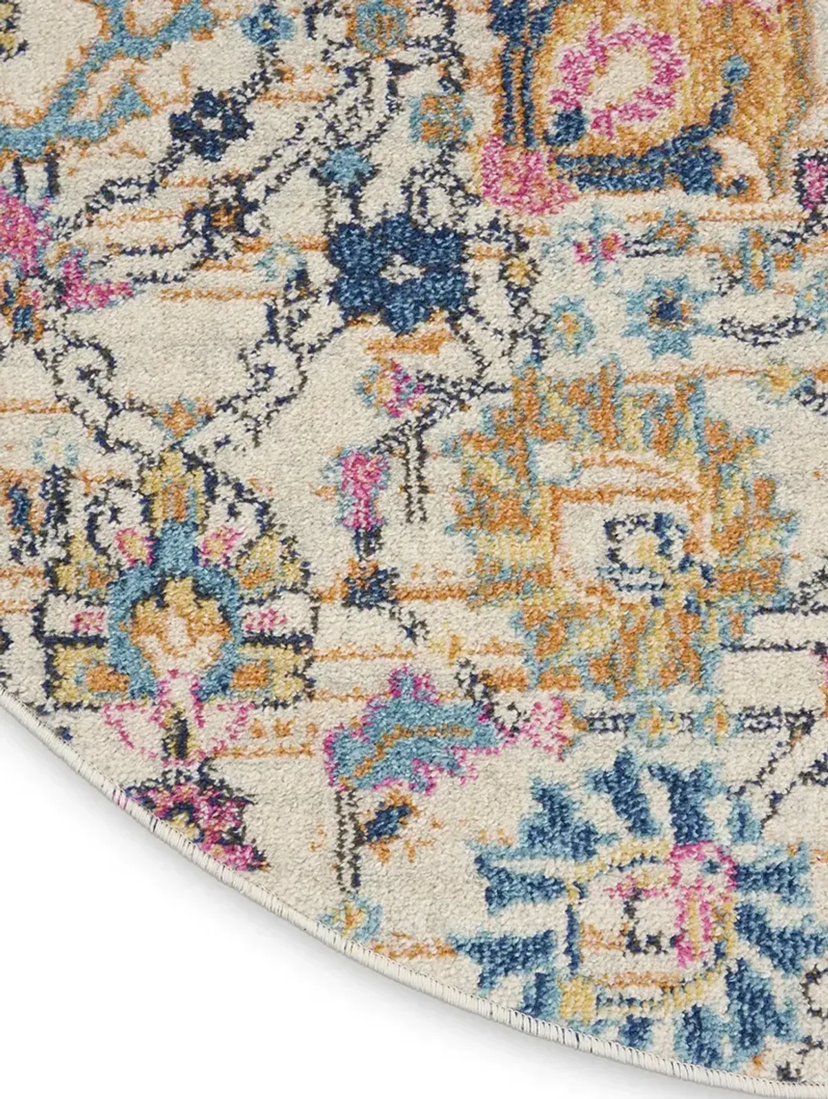 Passion PSN01 Ivory/Multicolor 4' x Round Rug
