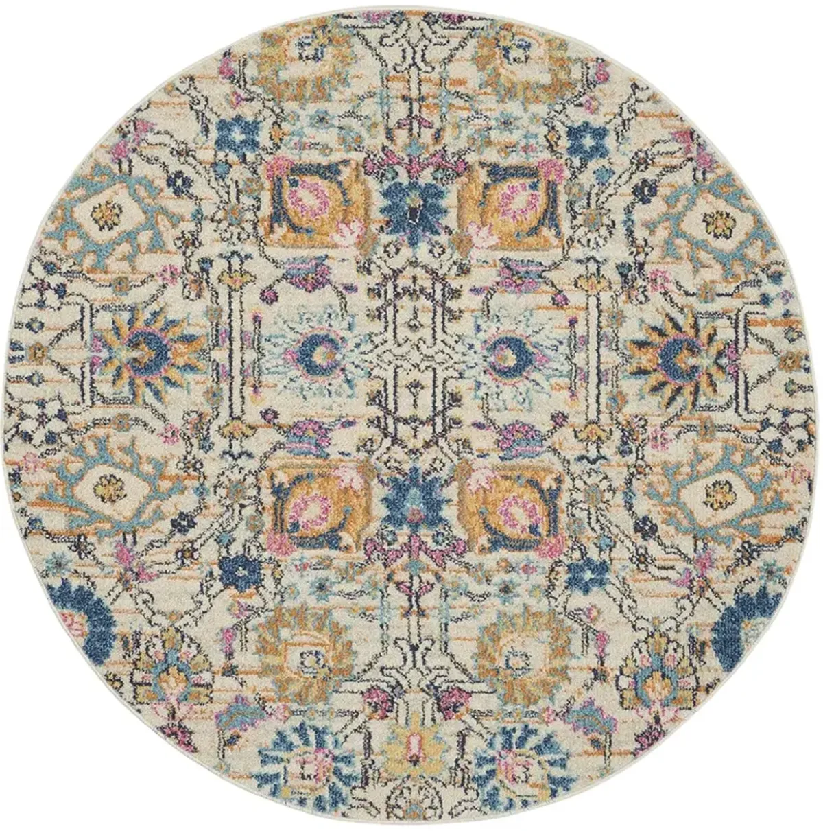 Passion PSN01 Ivory/Multicolor 4' x Round Rug
