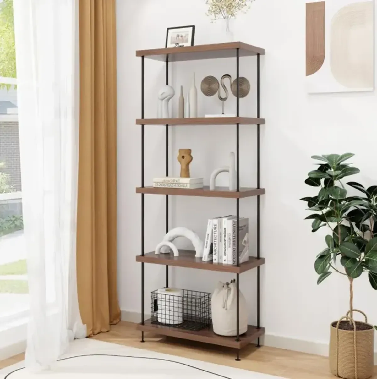 Hivvago 2/3/4/5-Tier Multipurpose Display Rack with Metal Frame