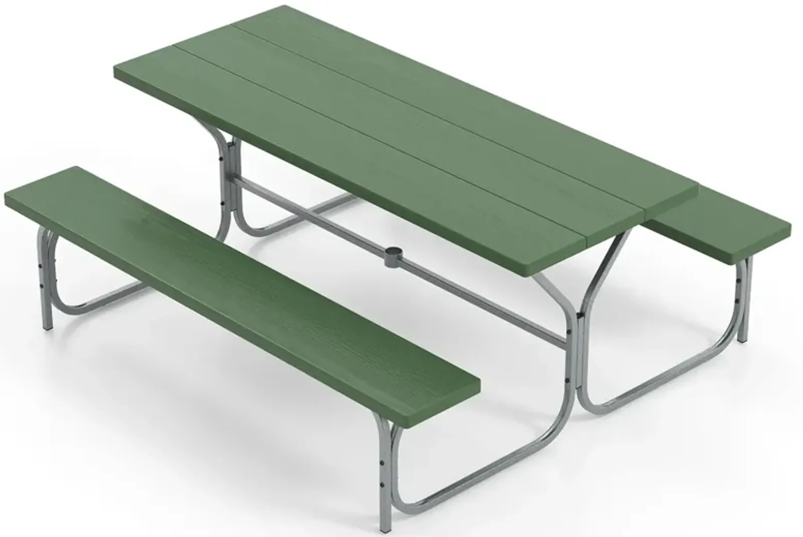 6 Feet Picnic Table Bench Set with HDPE Tabletop for 8 Person