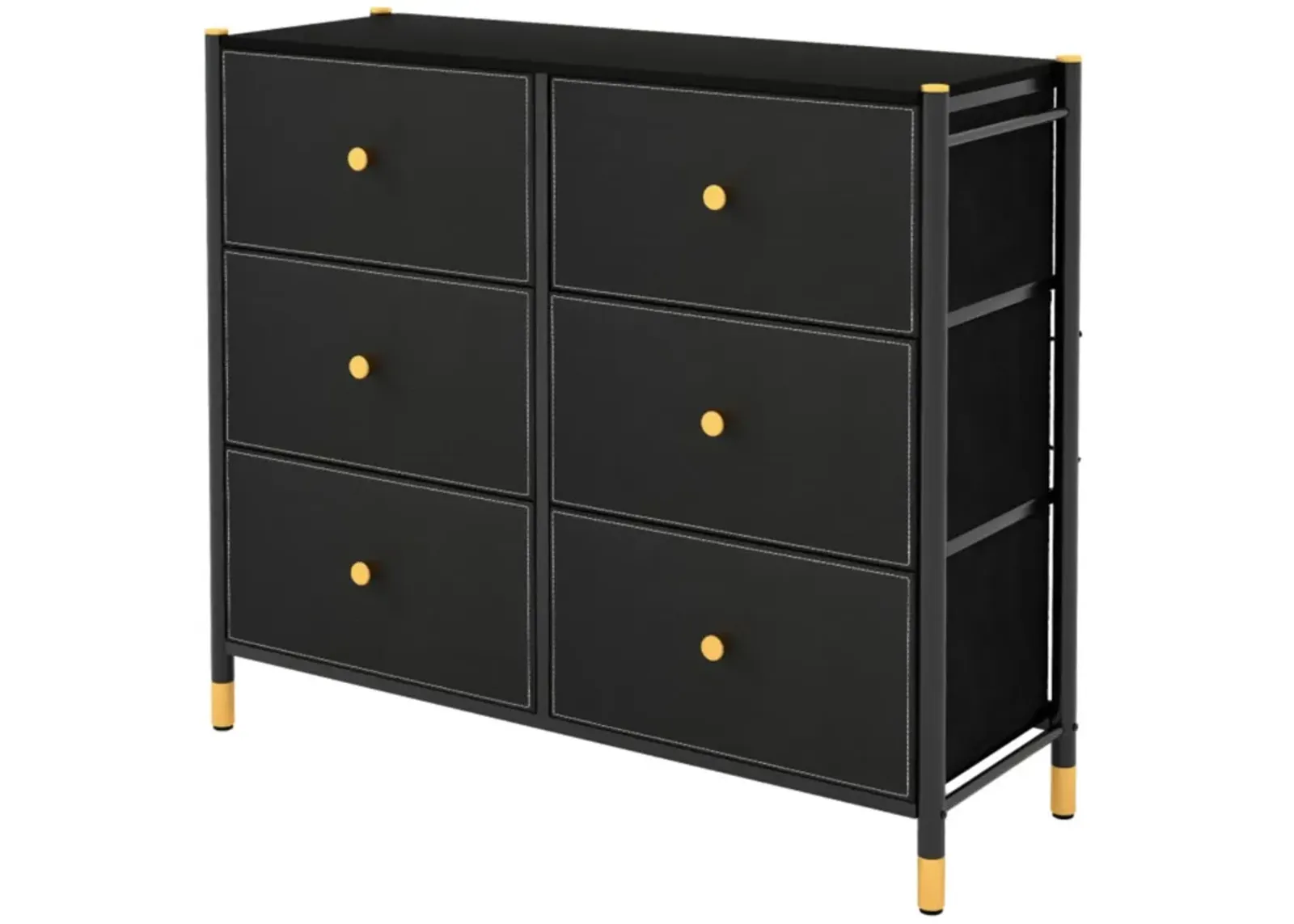 Hivvago Floor Dresser Storage Organizer with 5/6/8 Drawers with Fabric Bins and Metal Frame