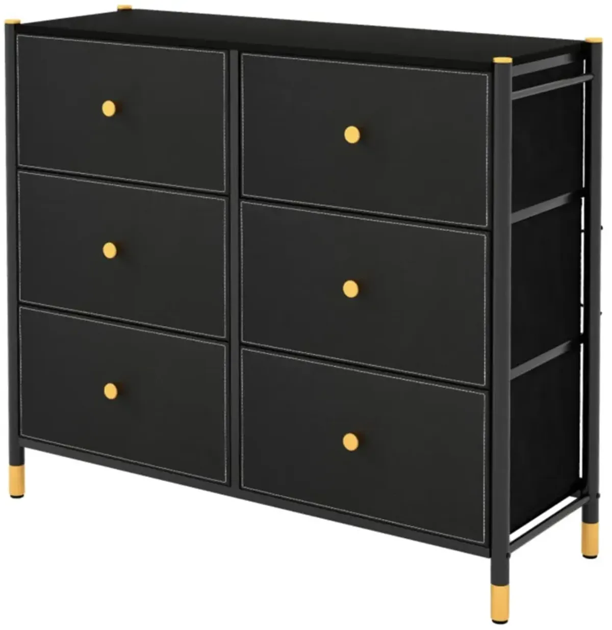 Hivvago Floor Dresser Storage Organizer with 5/6/8 Drawers with Fabric Bins and Metal Frame