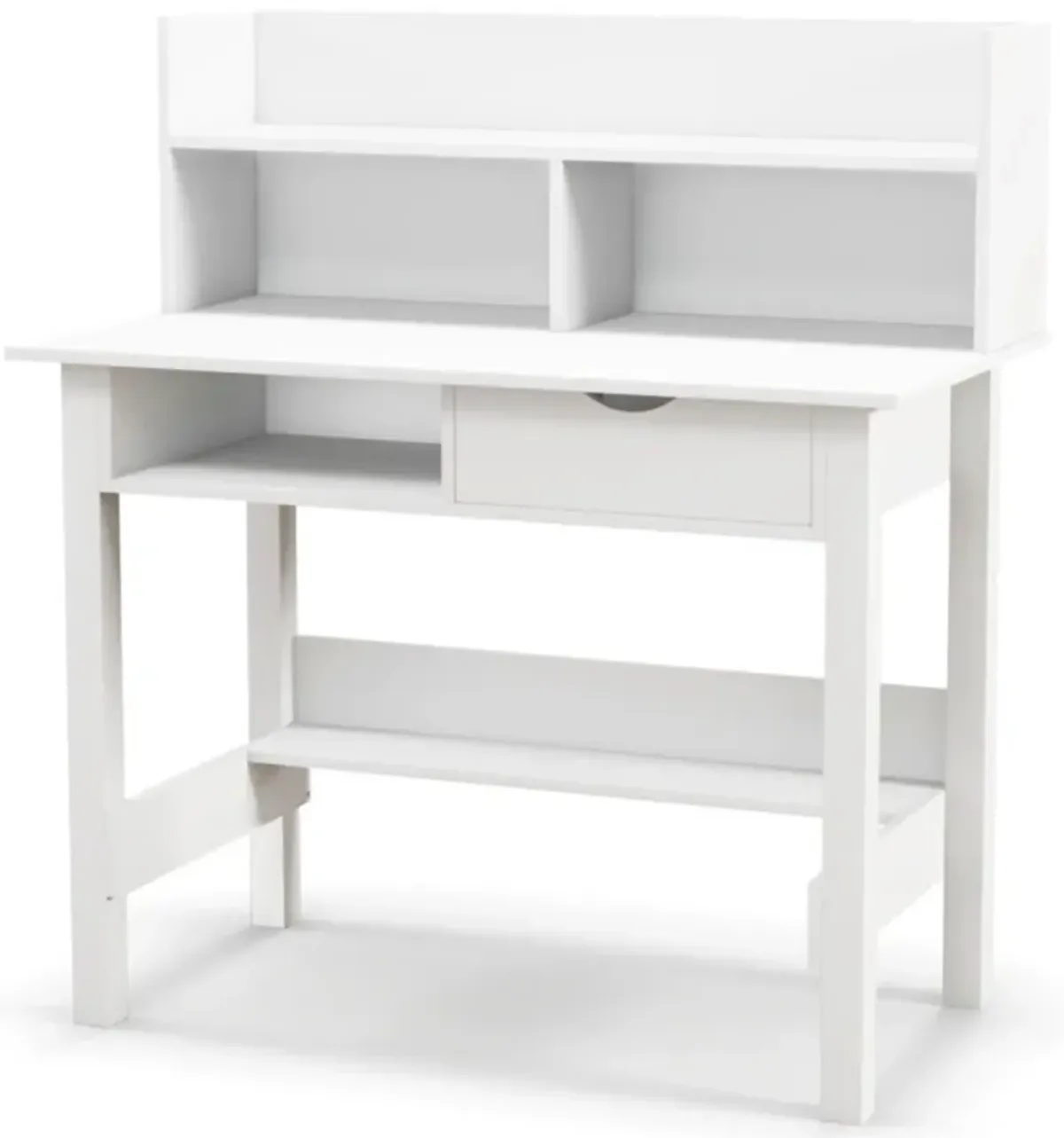 Hivvago Home Office Computer Desk with Storage Shelves and Drawer Ideal for Working and Studying