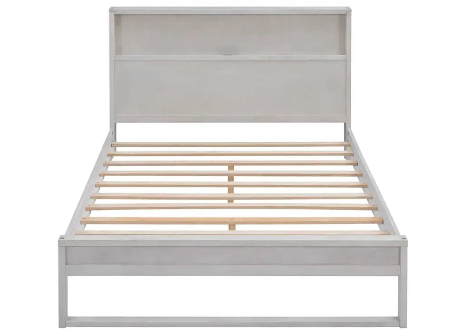 Merax Platform Bed with Storage Headboard